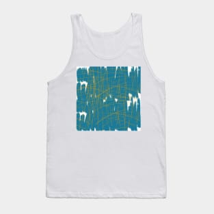abstract turquoise and yellow lines Tank Top